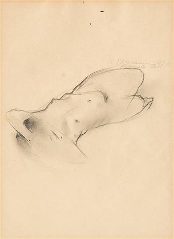 EDWIN WALTER DICKINSON Nude, Head First, Prone.